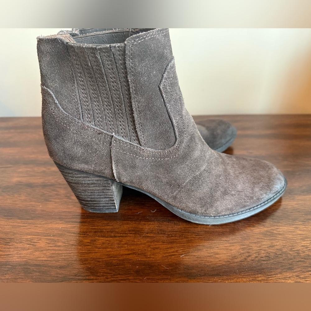 Dolce Vita Suede Ankle Booties - Dark Brown
